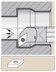 Kennametal - 33.02mm Min Bore Diam, 304.8mm OAL, 1" Shank Diam, E-SDUP Indexable Boring Bar - DP.. Insert, Screw Holding Method - Industrial Tool & Supply