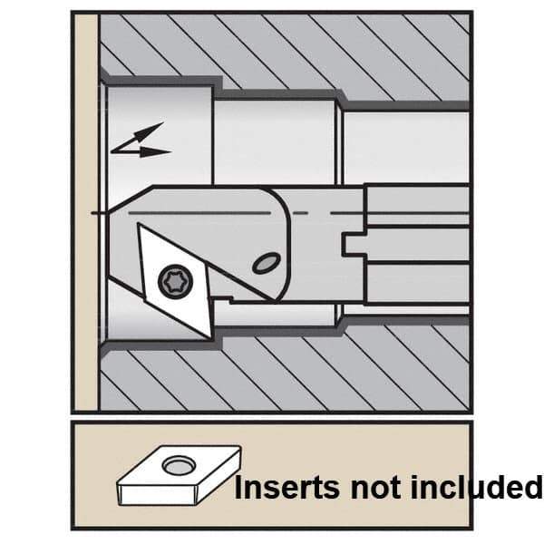 Kennametal - 18.54mm Min Bore Diam, 8" OAL, 1/2" Shank Diam, A-SDXC Indexable Boring Bar - DC.. Insert, Screw Holding Method - Industrial Tool & Supply