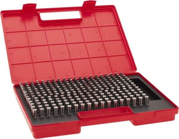 Value Collection - 250 Piece, 0.251-0.5 Inch Diameter Plug and Pin Gage Set - Minus 0.0002 Inch Tolerance, Class ZZ - Industrial Tool & Supply