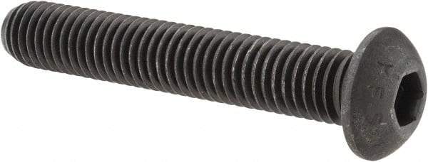 Value Collection - 1/2-13 UNC Hex Socket Drive, Button Screw - Alloy Steel, Black Oxide Finish, Fully Threaded, 3" Length Under Head - Industrial Tool & Supply