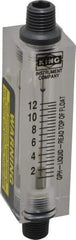 King - 1/4" FNPT Port Block Style, Inline Flowmeter - 100 Max psi, 12 GPH, Acrylic - Industrial Tool & Supply