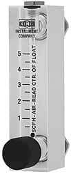 King - 1" M Port Block Style, Panel Mount Flowmeter - 125 Max psi, 40 SCFM, Acrylic - Industrial Tool & Supply