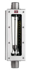 King - 2" FNPT Port Glass Tube/Stainless Case Flowmeter - 125 Max psi, 116 GPM, 304 Stainless Steel - Industrial Tool & Supply