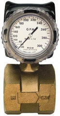 Made in USA - 3" NPT Port RCM Industries Flo-Gage Flowmeter - 180 Max psi, 40 to 300 GPM, Bronze - Industrial Tool & Supply