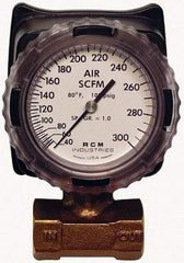 Made in USA - 1" NPT Port RCM Industries Flo-Gage Flowmeter - 180 Max psi, Bronze - Industrial Tool & Supply