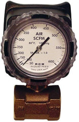 Made in USA - 1-1/2" NPT Port RCM Industries Flo-Gage Flowmeter - 180 Max psi, Bronze - Industrial Tool & Supply