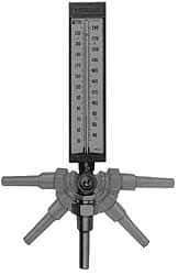 WGTC - 50 to 400°F, Industrial Thermometer with Lagging Thermowell - 3-1/2 Inch Stem Length, 1-1/4 to 18 Inch Thread - Industrial Tool & Supply