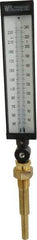 WGTC - 30 to 240°F, Industrial Thermometer with Standard Thermowell - 6 Inch Stem Length, 1-1/4 to 18 Inch Thread - Industrial Tool & Supply