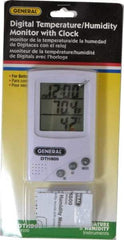 General - 5 to 122°F, 30 to 90% Humidity Range, Thermo-Hygrometer - Industrial Tool & Supply