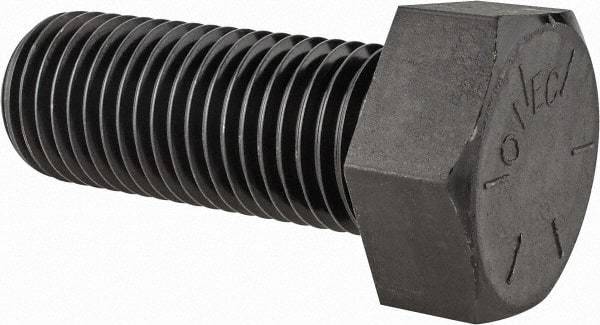 Value Collection - 1-3/4 - 5 UNC, 4-1/2" Length Under Head Hex Head Cap Screw - Fully Threaded, Grade 8 Alloy Steel, Uncoated, 2-5/8" Hex - Industrial Tool & Supply