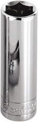 SK - 1-3/16", 1/2" Drive, Deep Hand Socket - 6 Points, Steel, Chrome Finish - Industrial Tool & Supply