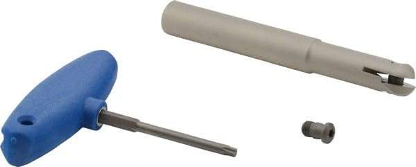 Iscar - 3/4" Cut Diam, 3/4" Shank Diam, 6" OAL, Indexable Ball Nose End Mill - 2.4" Head Length, Straight Shank, HCM D.75 Toolholder, HBF-QF, HBR-QF, HCD-QF, HCR Insert - Industrial Tool & Supply