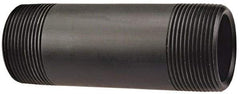 NIBCO - 1" Pipe, 6" Long Polypropylene Threaded Plastic Pipe Nipple - Schedule 80, Black - Industrial Tool & Supply