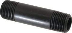 NIBCO - 1/2" Pipe, 3" Long Polypropylene Threaded Plastic Pipe Nipple - Schedule 80, Black - Industrial Tool & Supply