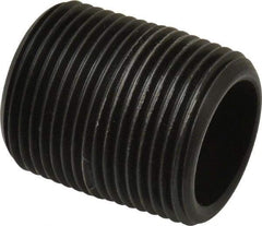 NIBCO - 1" Pipe, 1-1/2" Long Polypropylene Threaded Plastic Pipe Nipple - Schedule 80, Black - Industrial Tool & Supply