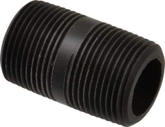 NIBCO - 1" Pipe, 2" Long Polypropylene Threaded Plastic Pipe Nipple - Schedule 80, Black - Industrial Tool & Supply