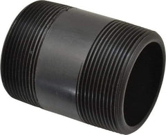 NIBCO - 2" Pipe, 3" Long Polypropylene Threaded Plastic Pipe Nipple - Schedule 80, Black - Industrial Tool & Supply