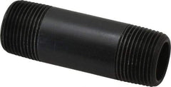 NIBCO - 3/4" Pipe, 3" Long Polypropylene Threaded Plastic Pipe Nipple - Schedule 80, Black - Industrial Tool & Supply