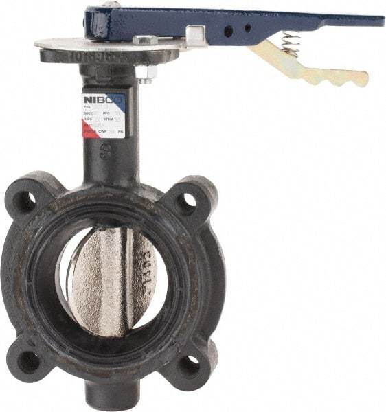 NIBCO - 3" Pipe, Lug Butterfly Valve - Lever Handle, Ductile Iron Body, Buna-N Seat, 250 WOG, Ductile Iron Disc, Stainless Steel Stem - Industrial Tool & Supply