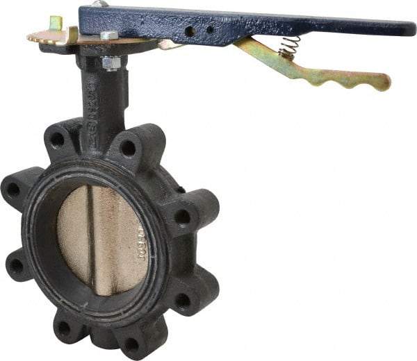 NIBCO - 4" Pipe, Lug Butterfly Valve - Lever Handle, Ductile Iron Body, Buna-N Seat, 250 WOG, Ductile Iron Disc, Stainless Steel Stem - Industrial Tool & Supply