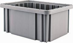 Quantum Storage - 50 Lb Load Capacity Gray Polypropylene Dividable Container - Stacking, 10.9" Long x 8.3" Wide x 5" High - Industrial Tool & Supply