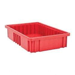 Quantum Storage - 75 Lb Load Capacity Red Polypropylene Dividable Container - Stacking, 16-1/2" Long x 10.9" Wide x 3-1/2" High - Industrial Tool & Supply