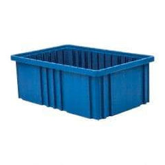 Quantum Storage - 75 Lb Load Capacity Blue Polypropylene Dividable Container - Stacking, 16-1/2" Long x 10.9" Wide x 6" High - Industrial Tool & Supply