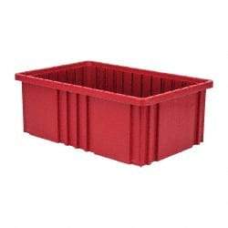 Quantum Storage - 75 Lb Load Capacity Red Polypropylene Dividable Container - Stacking, 16-1/2" Long x 10.9" Wide x 6" High - Industrial Tool & Supply