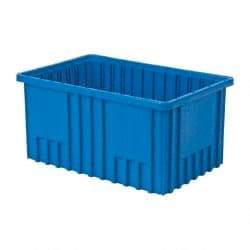Quantum Storage - 75 Lb Load Capacity Blue Polypropylene Dividable Container - Stacking, 16-1/2" Long x 10.9" Wide x 8" High - Industrial Tool & Supply
