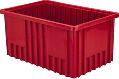 Quantum Storage - 75 Lb Load Capacity Red Polypropylene Dividable Container - Stacking, 16-1/2" Long x 10.9" Wide x 8" High - Industrial Tool & Supply
