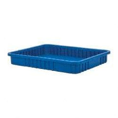 Quantum Storage - 100 Lb Load Capacity Blue Polypropylene Dividable Container - Stacking, 22-1/2" Long x 17-1/2" Wide x 3" High - Industrial Tool & Supply