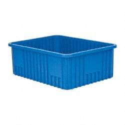 Quantum Storage - 100 Lb Load Capacity Blue Polypropylene Dividable Container - Stacking, 22-1/2" Long x 17-1/2" Wide x 8" High - Industrial Tool & Supply