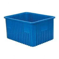 Quantum Storage - 100 Lb Load Capacity Blue Polypropylene Dividable Container - Stacking, 22-1/2" Long x 17-1/2" Wide x 12" High - Industrial Tool & Supply