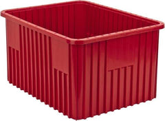 Quantum Storage - 100 Lb Load Capacity Red Polypropylene Dividable Container - Stacking, 22-1/2" Long x 17-1/2" Wide x 12" High - Industrial Tool & Supply