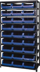 Quantum Storage - 27 Bin Large Hopper Front Bin Storage Units - 18 Inch Overall Depth x 75 Inch Overall Height, Yellow High Density Polyethylene Bins - Industrial Tool & Supply