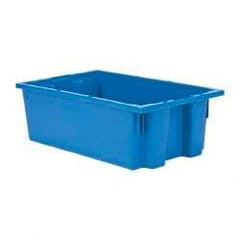 Quantum Storage - 75 Lb Load Capacity Blue Polyethylene Tote Container - Stacking, Nesting, 18" Long x 11" Wide x 6" High - Industrial Tool & Supply