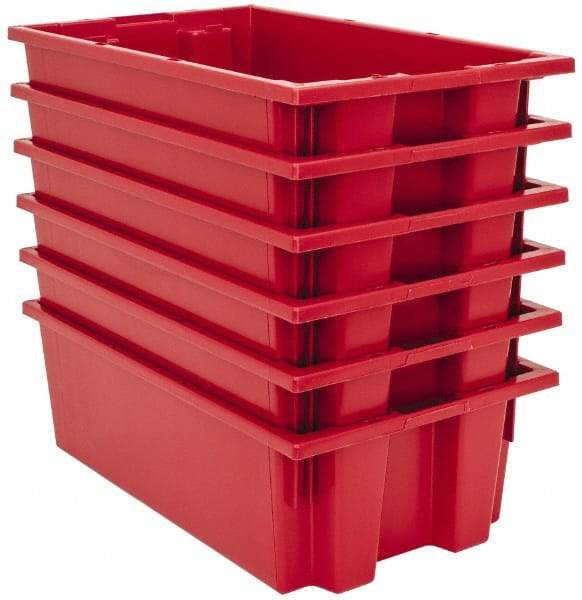 Quantum Storage - 75 Lb Load Capacity Red Polyethylene Tote Container - Stacking, Nesting, 18" Long x 11" Wide x 6" High - Industrial Tool & Supply