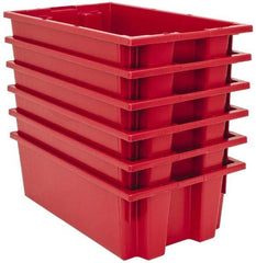 Quantum Storage - 75 Lb Load Capacity Red Polyethylene Tote Container - Stacking, Nesting, 18" Long x 11" Wide x 6" High - Industrial Tool & Supply