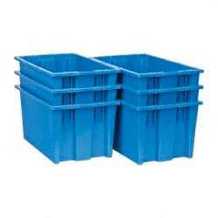 Quantum Storage - 75 Lb Load Capacity Blue Polyethylene Tote Container - Stacking, Nesting, 18" Long x 11" Wide x 9" High - Industrial Tool & Supply