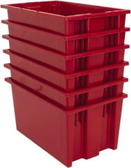 Quantum Storage - 75 Lb Load Capacity Red Polyethylene Tote Container - Stacking, Nesting, 18" Long x 11" Wide x 9" High - Industrial Tool & Supply