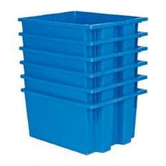 Quantum Storage - 75 Lb Load Capacity Blue Polyethylene Tote Container - Stacking, Nesting, 19-1/2" Long x 15-1/2" Wide x 10" High - Industrial Tool & Supply