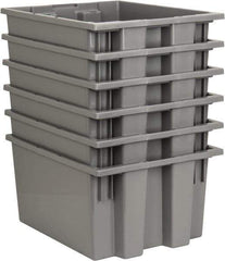Quantum Storage - 75 Lb Load Capacity Gray Polyethylene Tote Container - Stacking, Nesting, 19-1/2" Long x 15-1/2" Wide x 10" High - Industrial Tool & Supply
