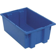 Quantum Storage - 75 Lb Load Capacity Blue Polyethylene Tote Container - Stacking, Nesting, 19-1/2" Long x 13-1/2" Wide x 8" High - Industrial Tool & Supply