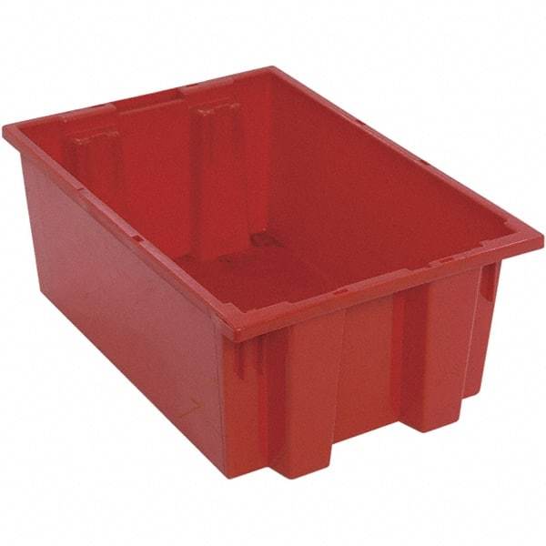 Quantum Storage - 75 Lb Load Capacity Red Polyethylene Tote Container - Stacking, Nesting, 19-1/2" Long x 13-1/2" Wide x 8" High - Industrial Tool & Supply