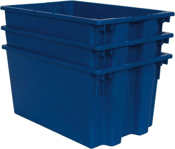 Quantum Storage - 100 Lb Load Capacity Blue Polyethylene Tote Container - Stacking, Nesting, 23-1/2" Long x 15-1/2" Wide x 12" High - Industrial Tool & Supply
