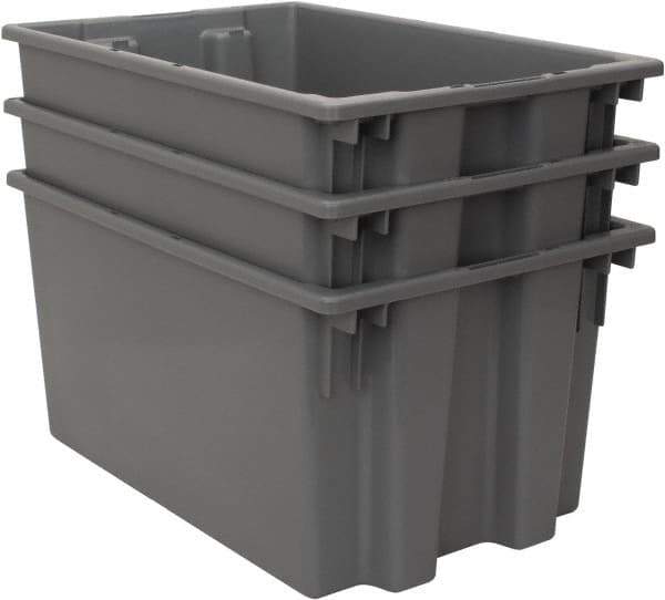 Quantum Storage - 100 Lb Load Capacity Gray Polyethylene Tote Container - Stacking, Nesting, 23-1/2" Long x 15-1/2" Wide x 12" High - Industrial Tool & Supply