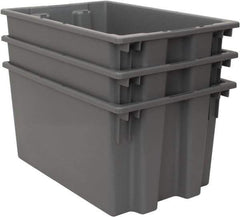 Quantum Storage - 100 Lb Load Capacity Gray Polyethylene Tote Container - Stacking, Nesting, 23-1/2" Long x 15-1/2" Wide x 12" High - Industrial Tool & Supply