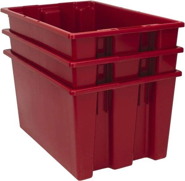 Quantum Storage - 100 Lb Load Capacity Red Polyethylene Tote Container - Stacking, Nesting, 23-1/2" Long x 15-1/2" Wide x 12" High - Industrial Tool & Supply