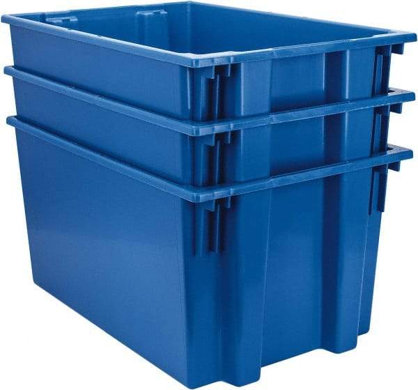 Quantum Storage - 100 Lb Load Capacity Blue Polyethylene Tote Container - Stacking, Nesting, 29-1/2" Long x 19-1/2" Wide x 15" High - Industrial Tool & Supply
