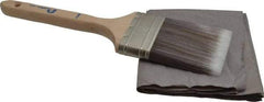Premier Paint Roller - 3" Flat Synthetic Sash Brush - 3-1/4" Bristle Length, 9" Wood Handle - Industrial Tool & Supply